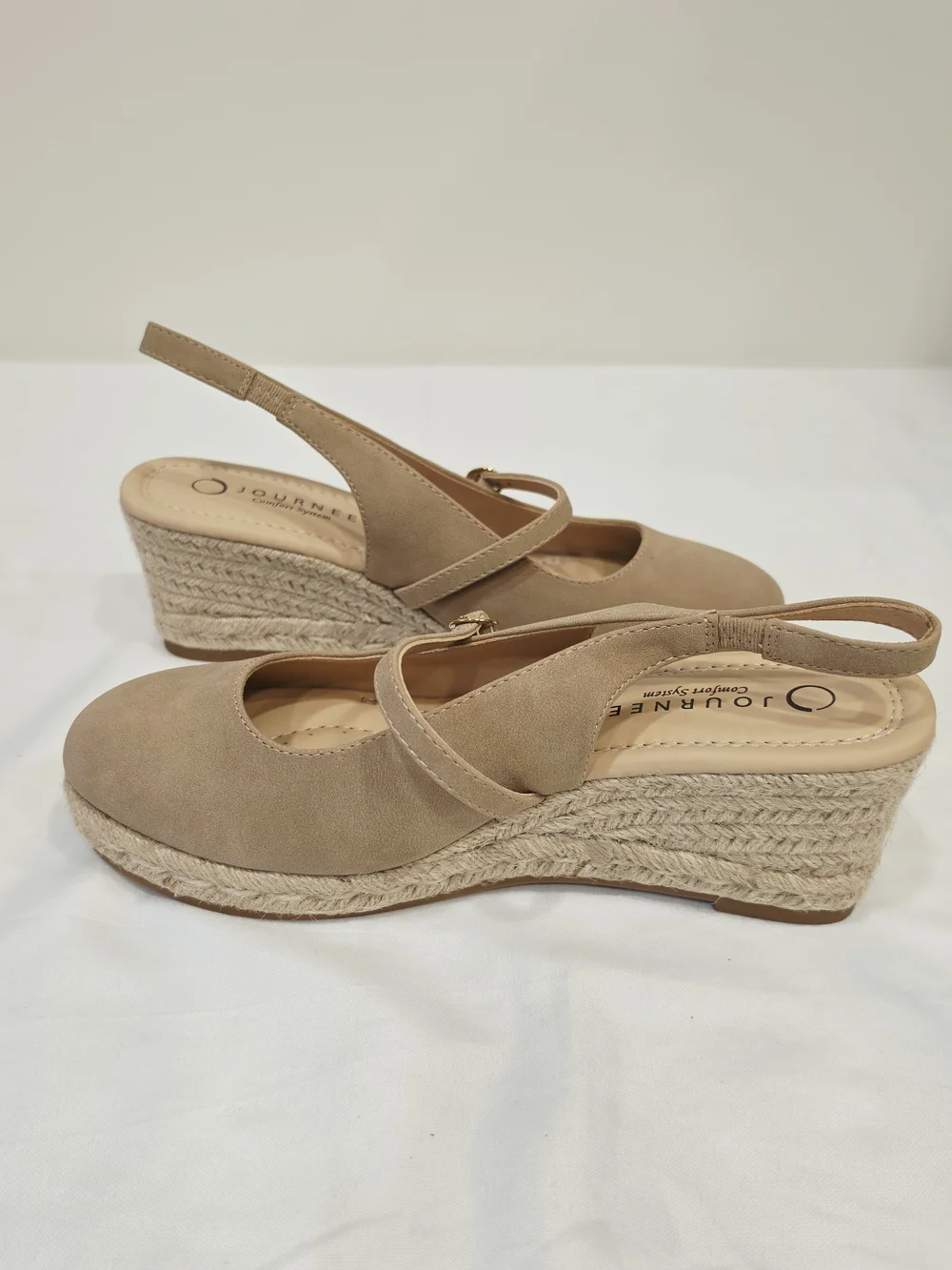 Journee Collection Asmyna Sand Espadrille Wedge Slingback US Size 9